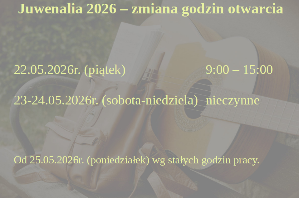 Juwenalia – zmiana godzin otwarcia